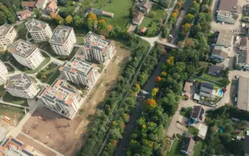 Photo aérienne des logements du MIC
